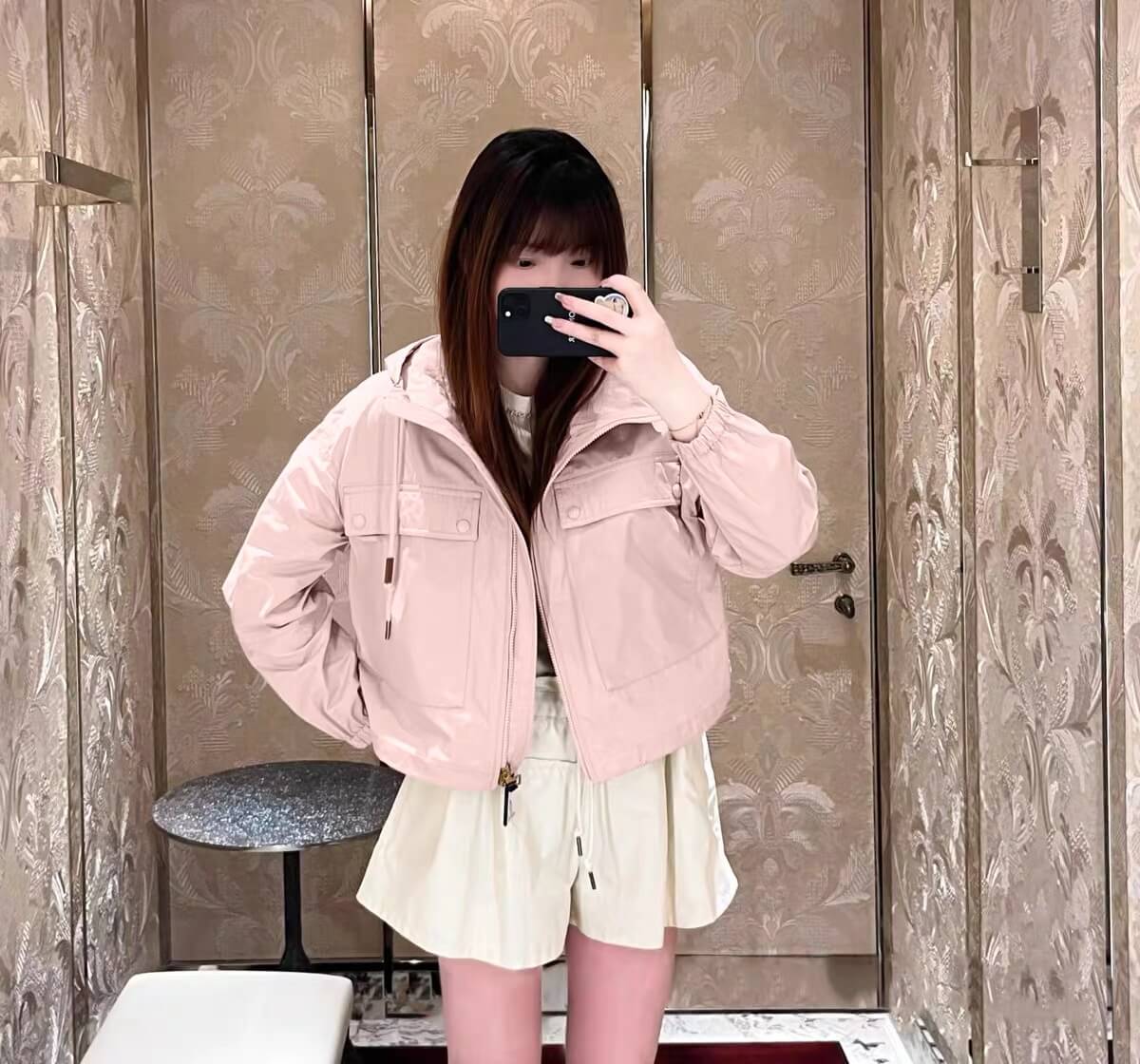 Moncler Sauvan Hooded Pink Parka Jacket - Image 12