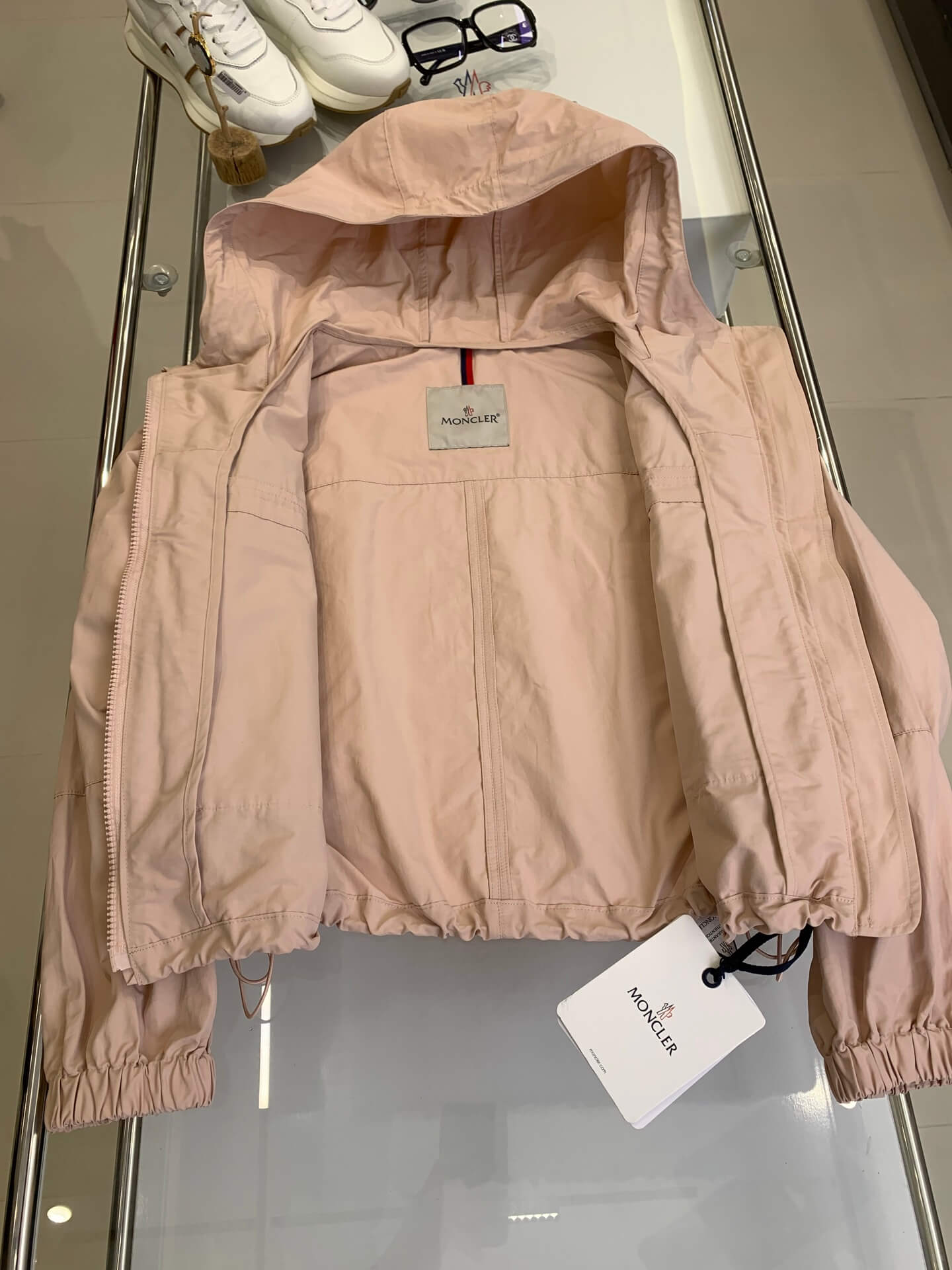 Moncler Sauvan Hooded Pink Parka Jacket - Image 8