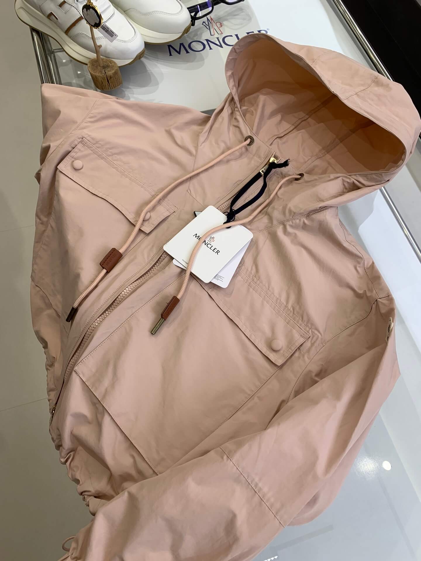 Moncler Sauvan Hooded Pink Parka Jacket - Image 7