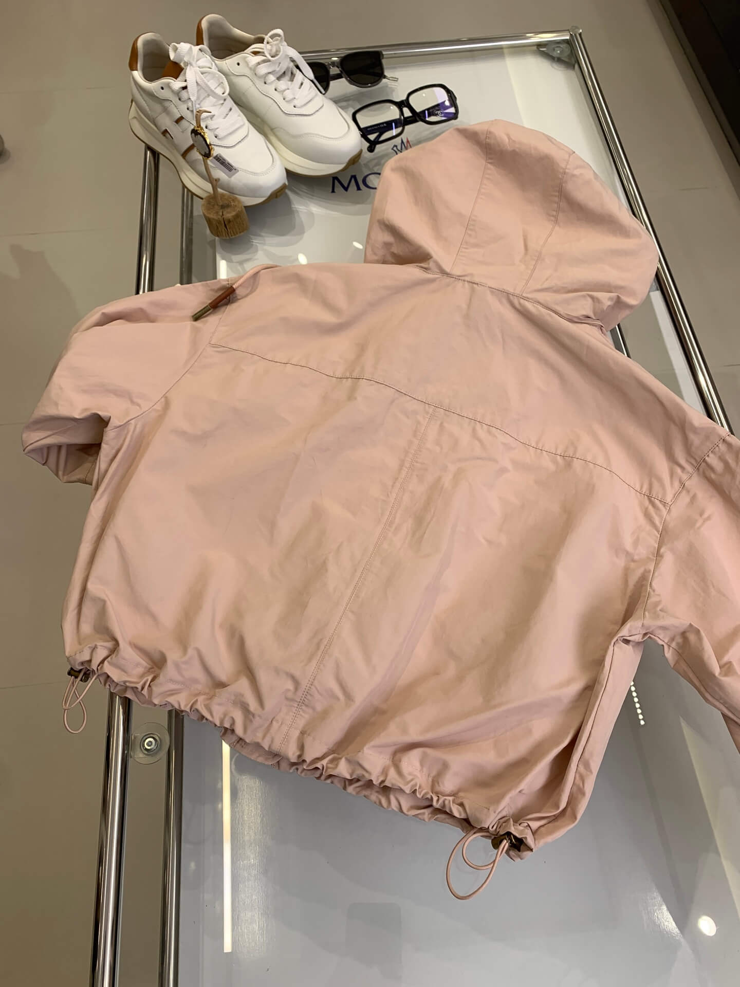 Moncler Sauvan Hooded Pink Parka Jacket - Image 6