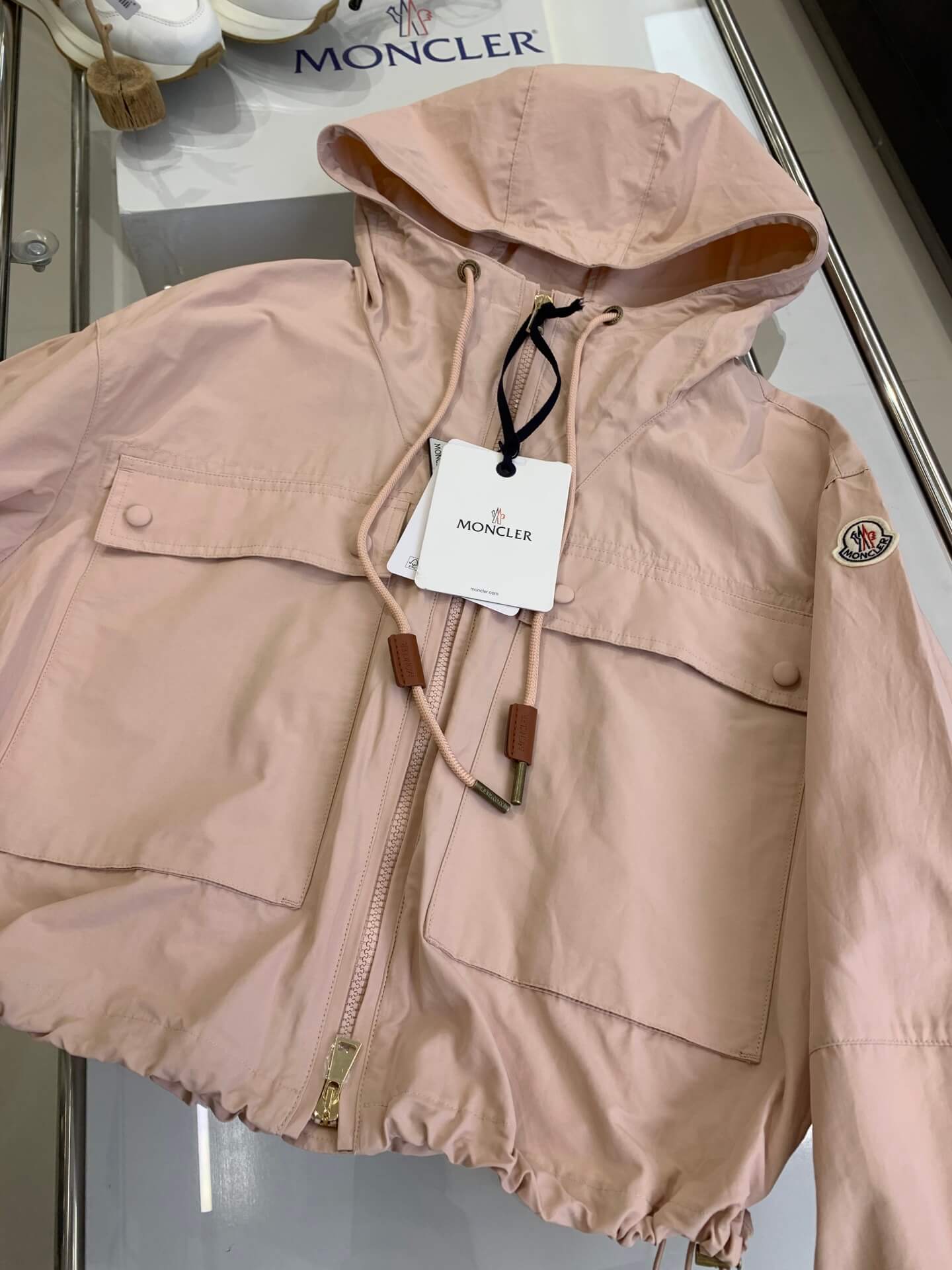 Moncler Sauvan Hooded Pink Parka Jacket - Image 5