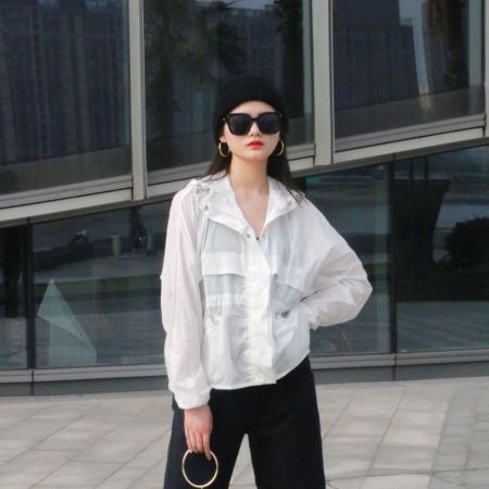 Moncler Women's White Bruche Windbreaker Jacket