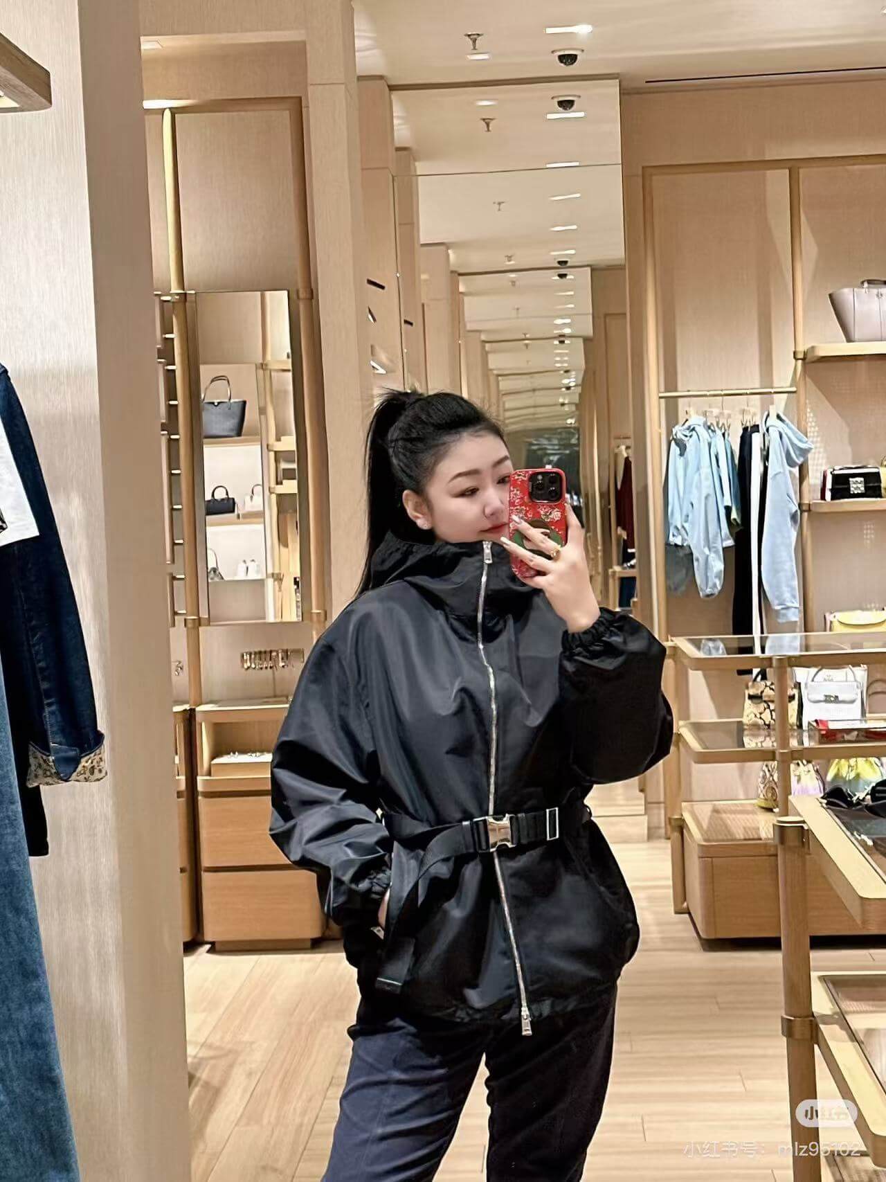 Prada Re-Nylon Hooded Blouson Black Jacket - Image 7