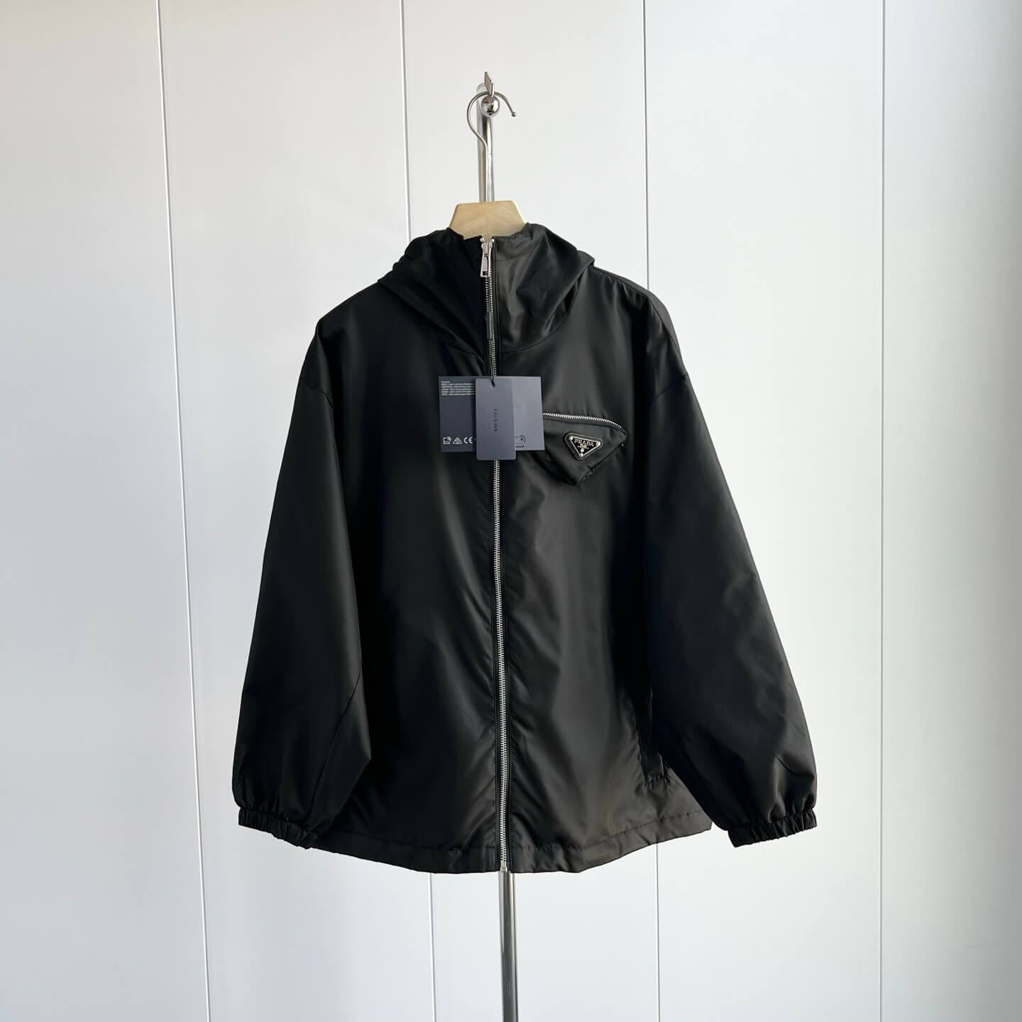 Prada Re-Nylon Hooded Blouson Black Jacket - Image 6