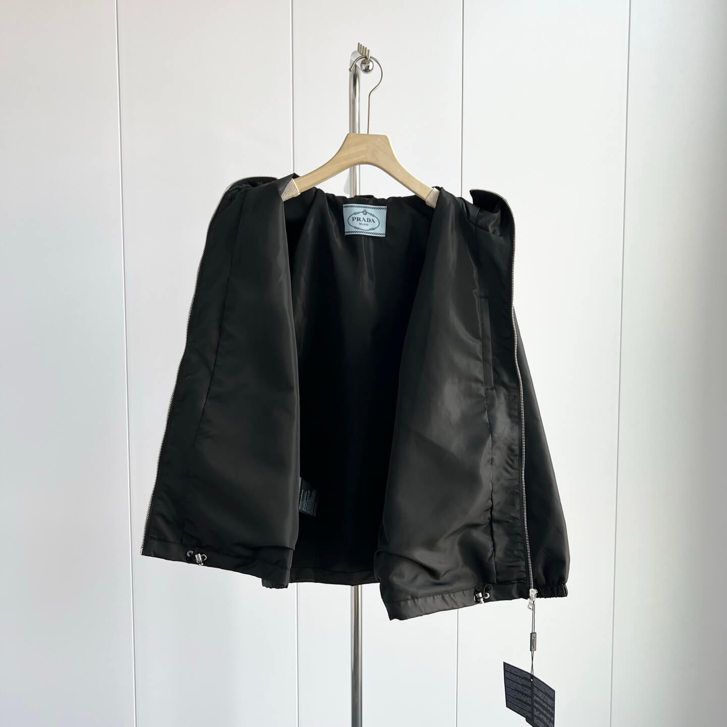 Prada Re-Nylon Hooded Blouson Black Jacket - Image 3