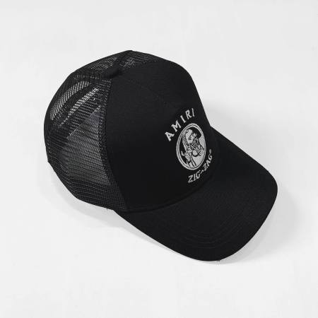Amiri Black Zig-Zag Mesh Cap