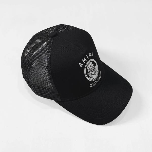 Amiri Black Zig-Zag Mesh Cap
