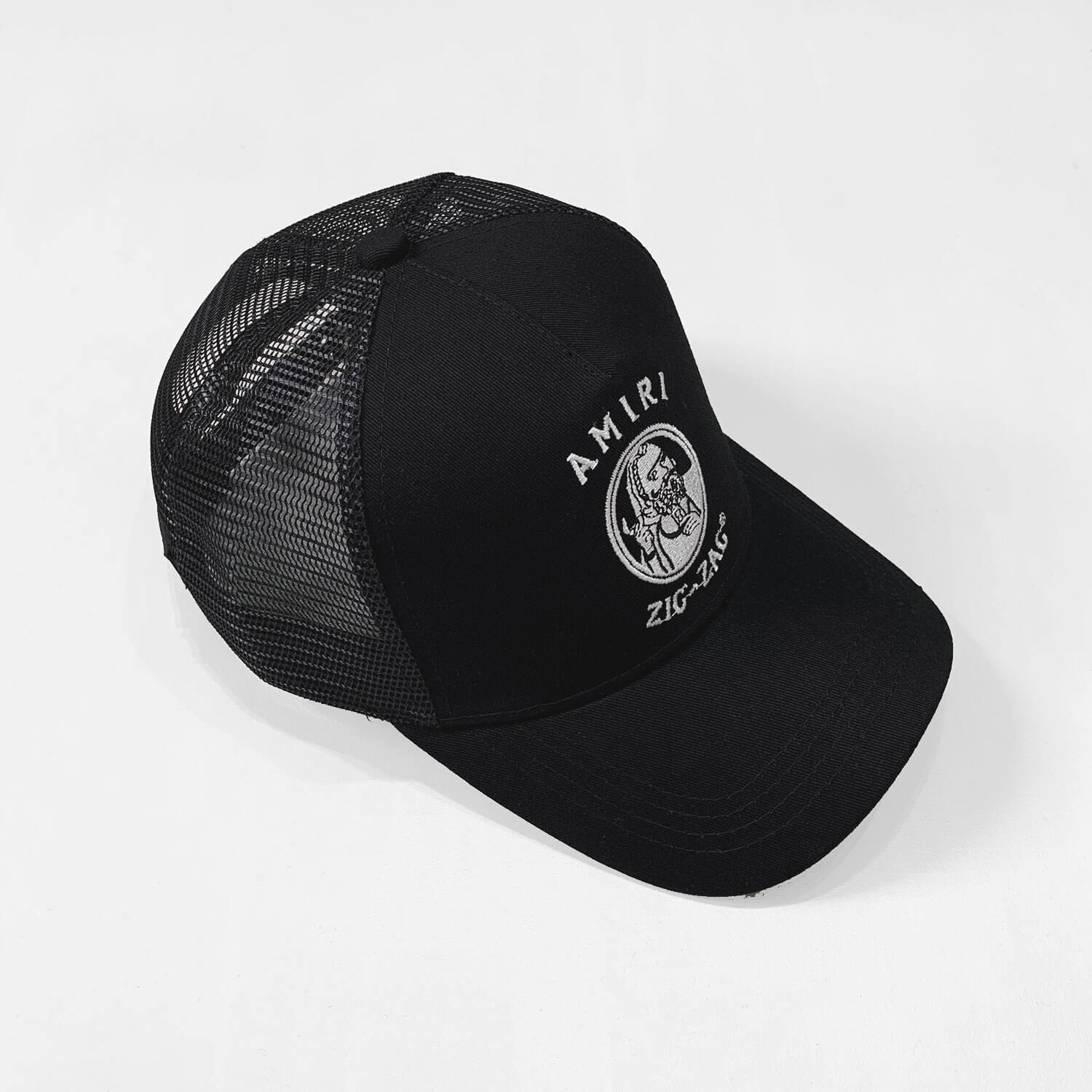 Amiri Black Zig-Zag Mesh Cap
