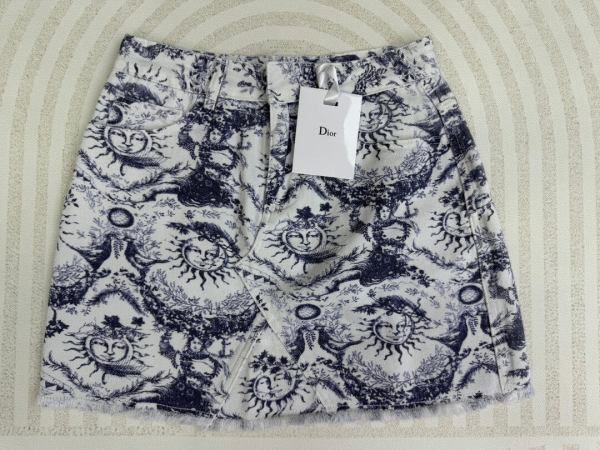 Dior Sun Print  Denim Mini Skirt