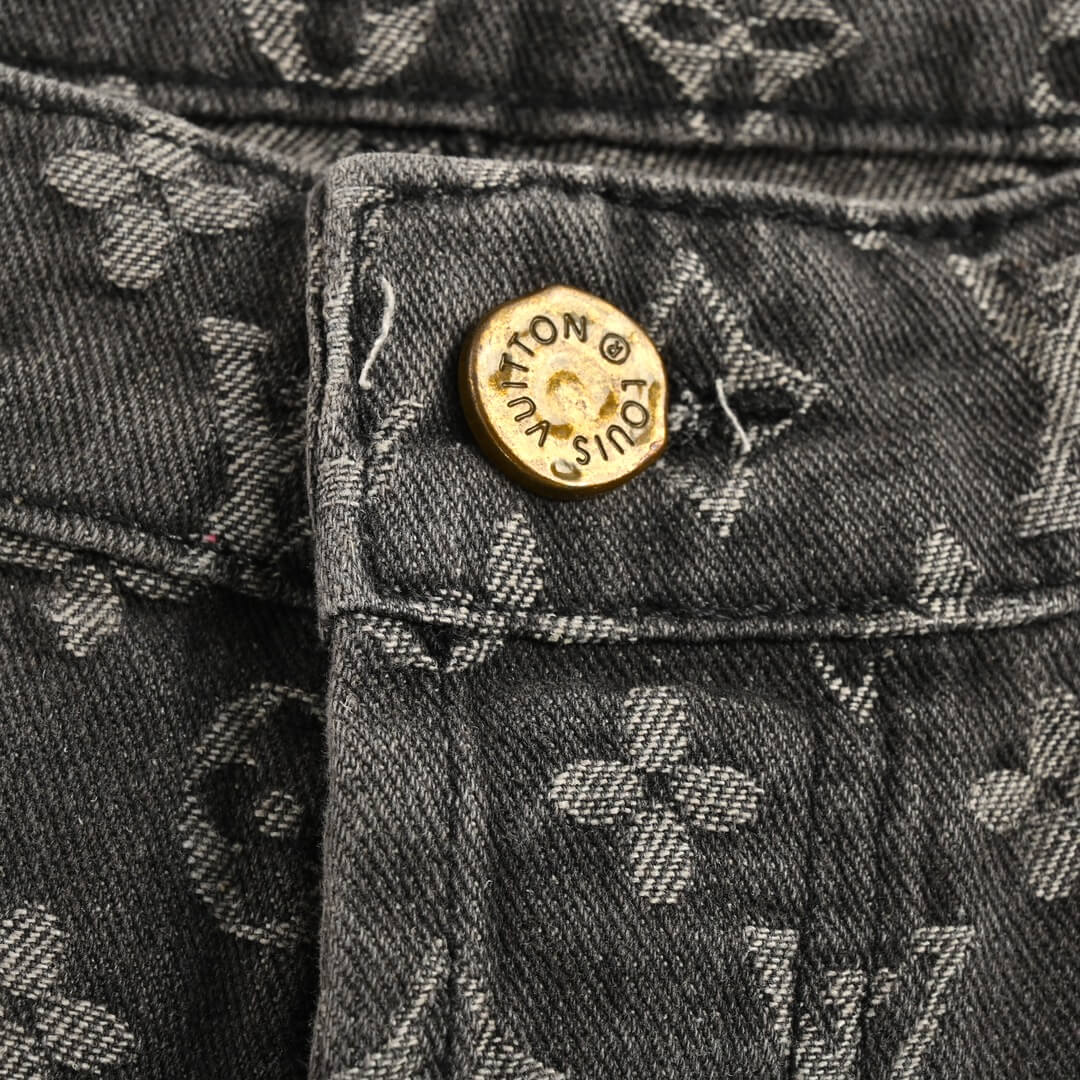 Louis Vuitton Distressed Monogram Denim Jeans - Image 11