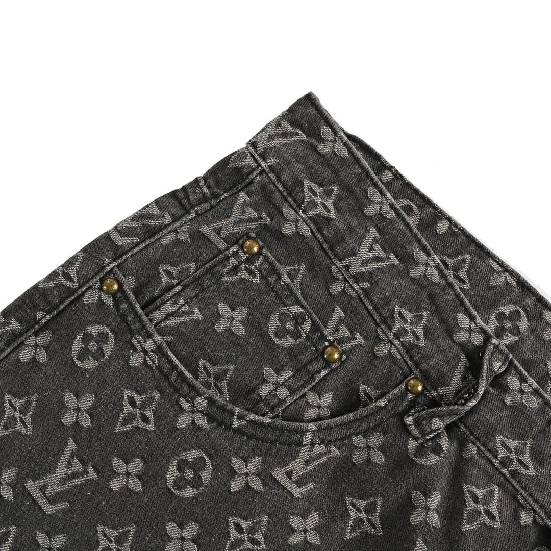 Louis Vuitton Distressed Monogram Denim Jeans - Image 8