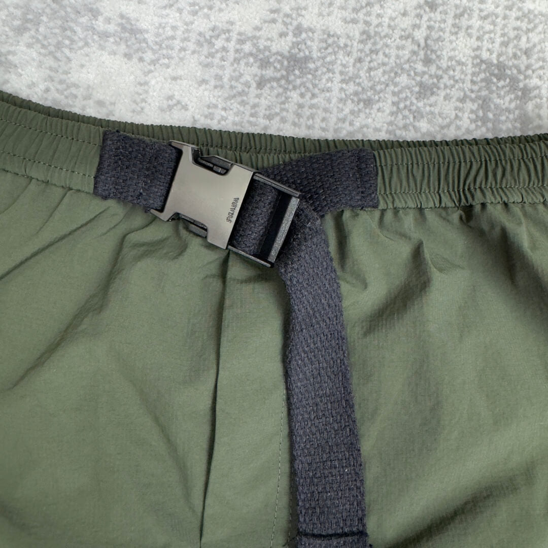 Prada Belted Olive Green Mini Skirt - Image 7