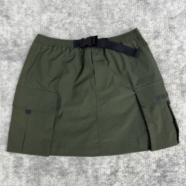 Prada Belted Olive Green Mini Skirt