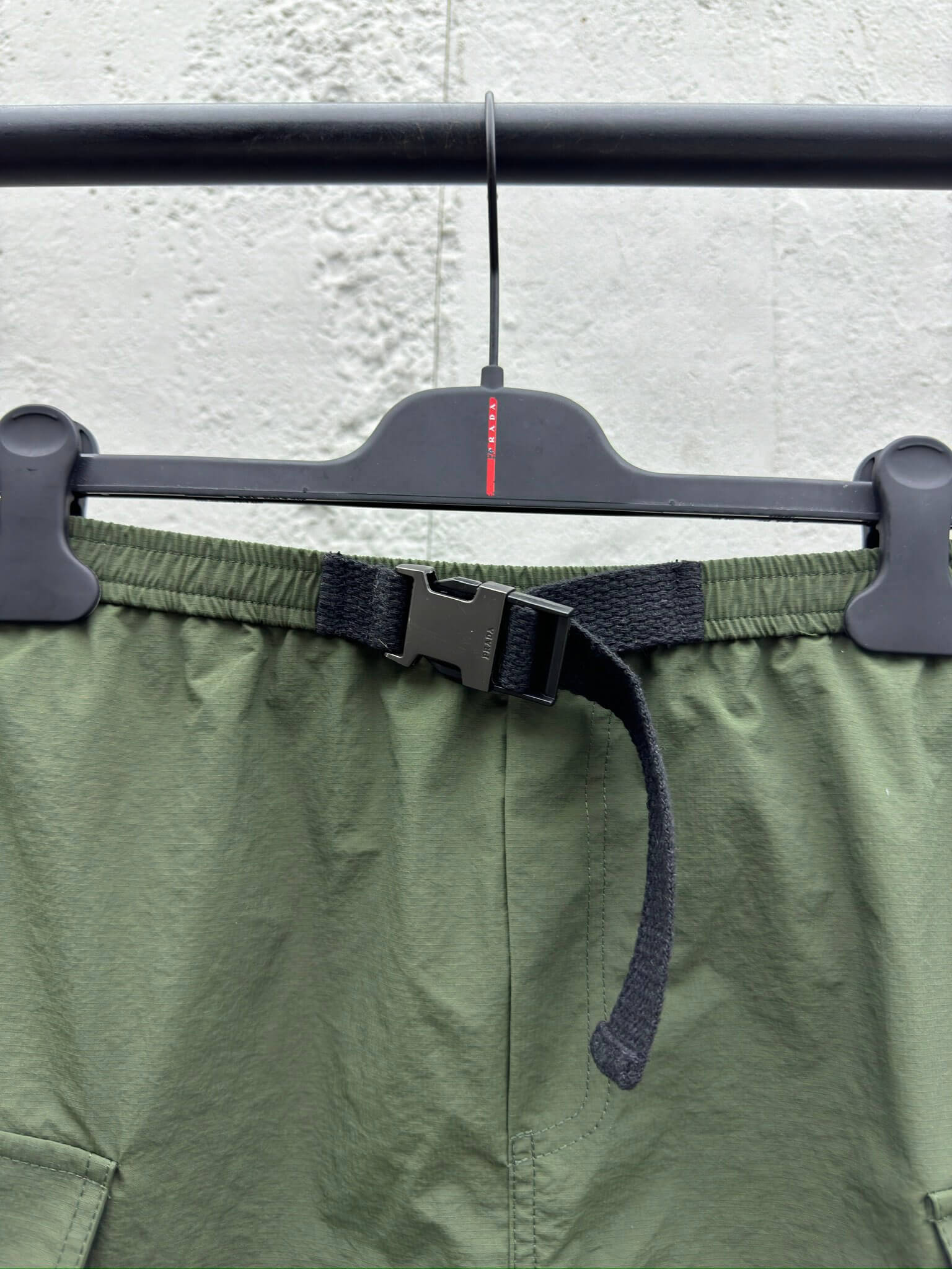 Prada Belted Olive Green Mini Skirt - Image 11