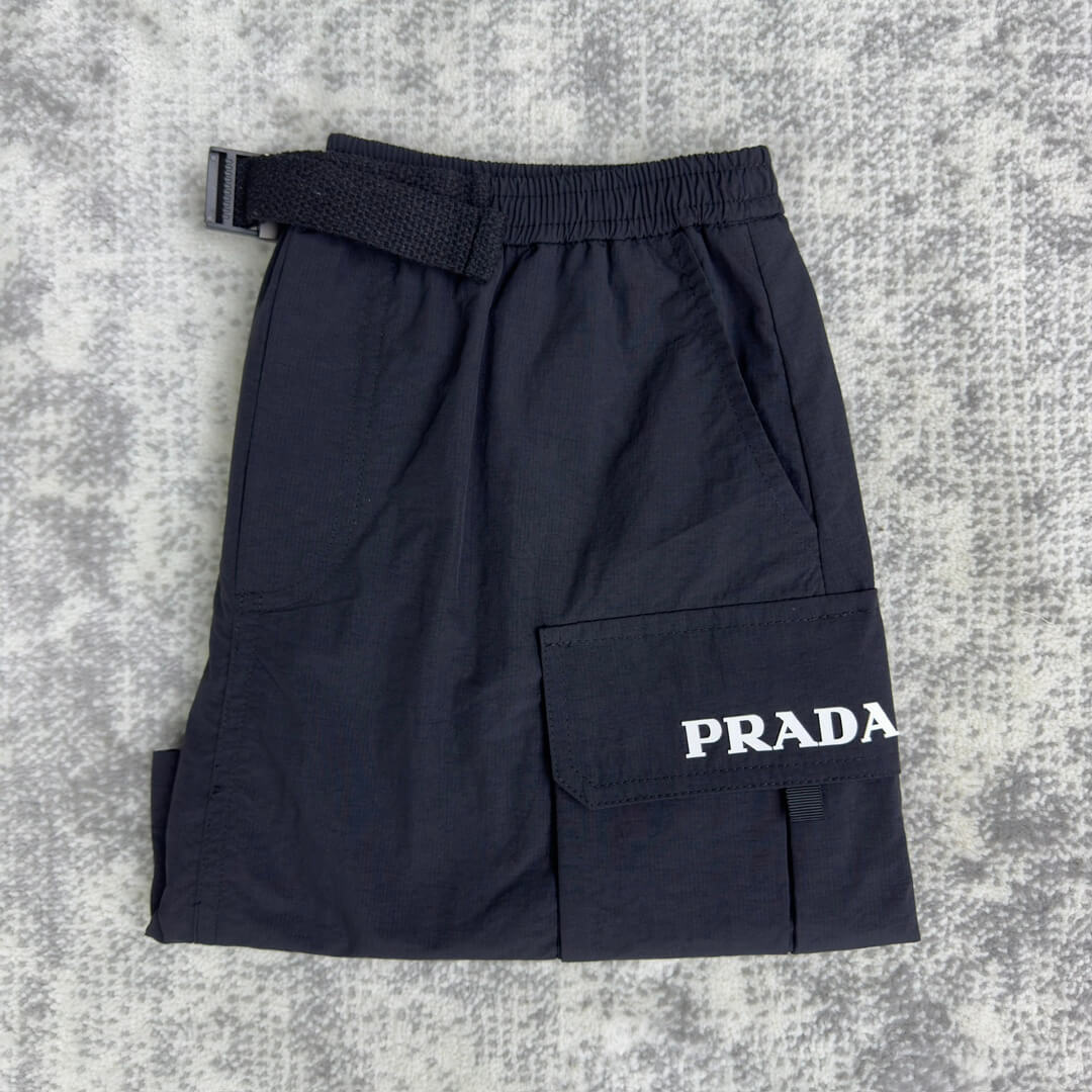 Prada–Style Nylon Cargo Mini Skirt – Black - Image 7