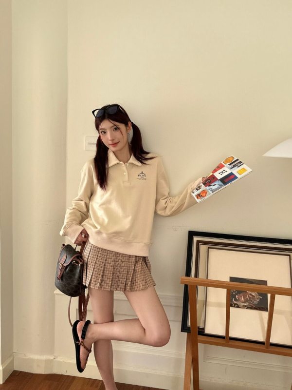 PRADA Logo-Print  Cotton Fleece Polo Shirt