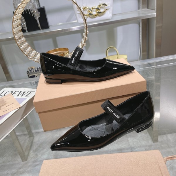 Miu Miu Black Patent Leather Mary Jane Pumps