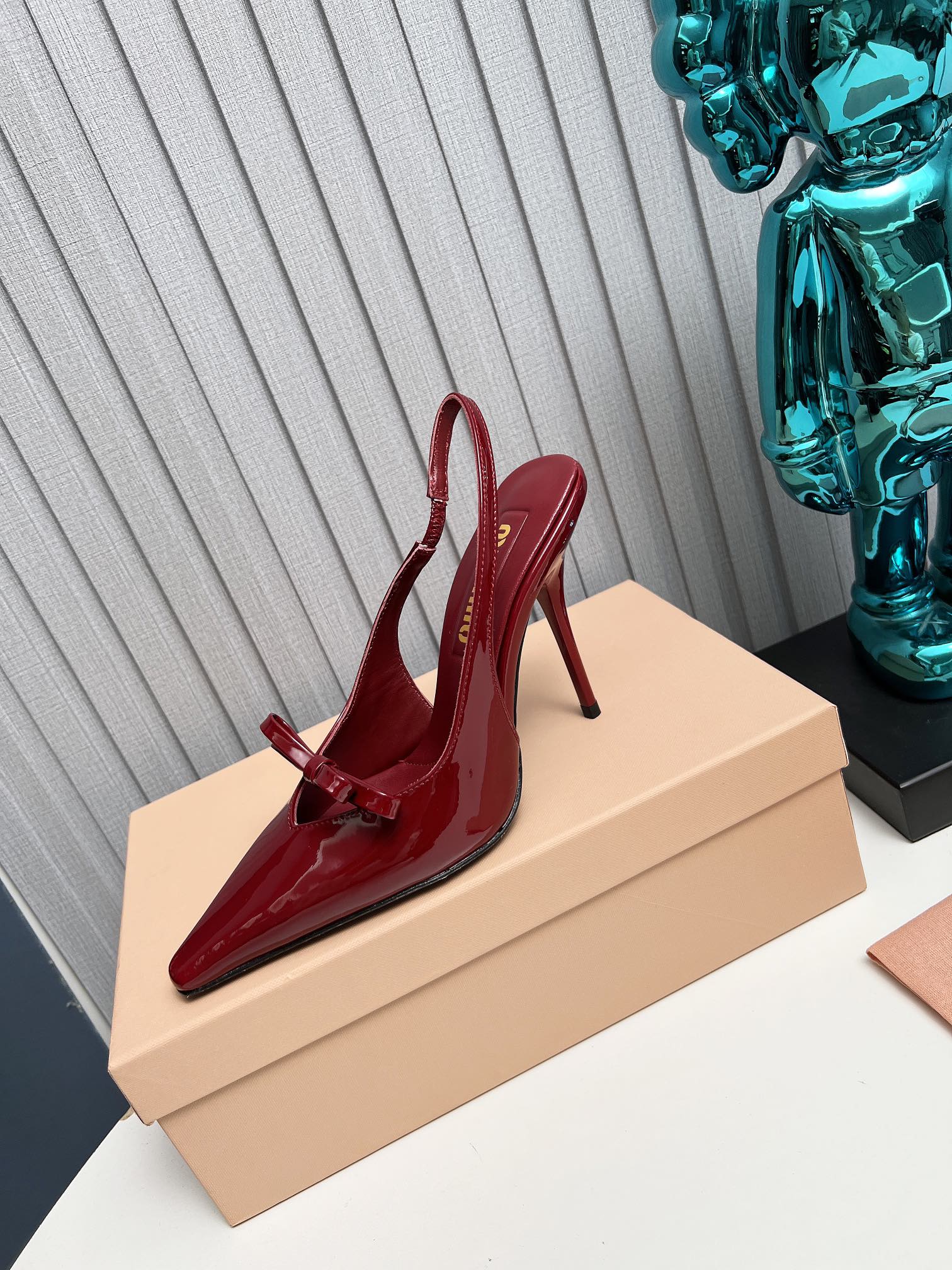 Miu Miu Crimson Bow Detail Pointed-Toe Pumps - Image 6