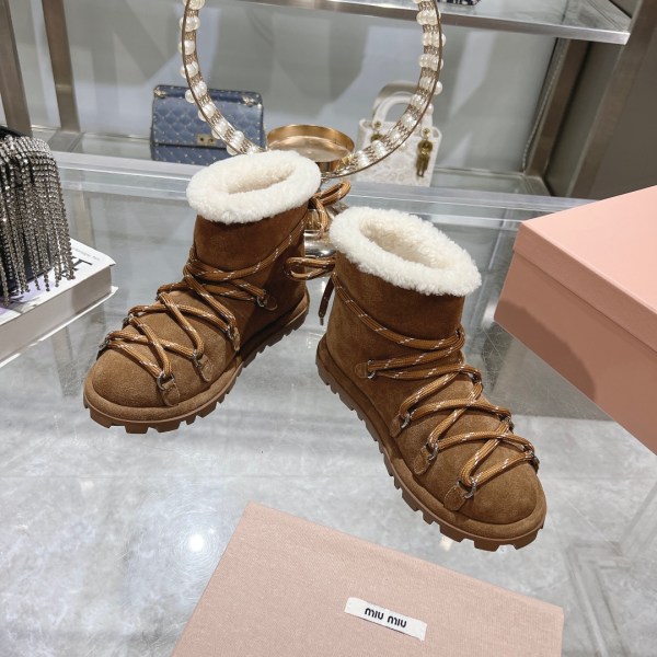 Miu Miu Desert Brown Suede Après-Ski Boots