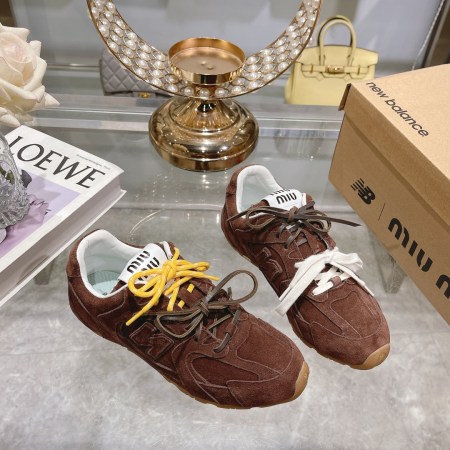 Miu Miu x New Balance 530 SL Brown Suede Sneakers