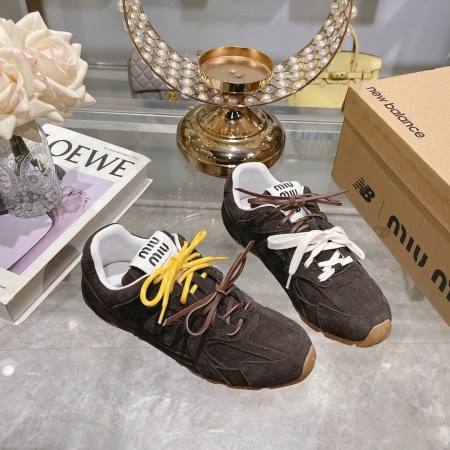 Miu Miu x New Balance 530 SL Dark Brown Suede Sneakers