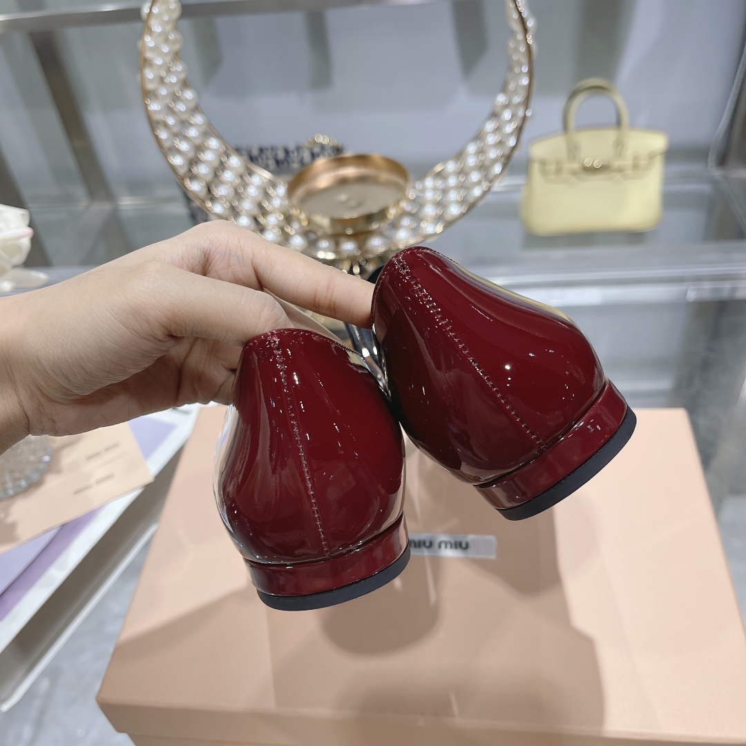 Miu Miu Burgundy Patent Leather Mary Jane Pumps - Image 9