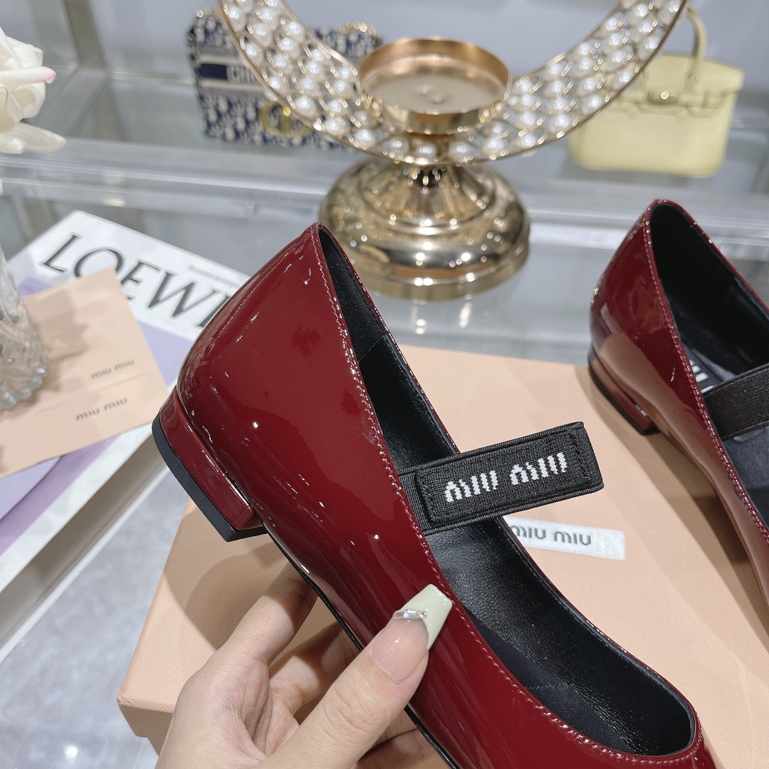 Miu Miu Burgundy Patent Leather Mary Jane Pumps - Image 8
