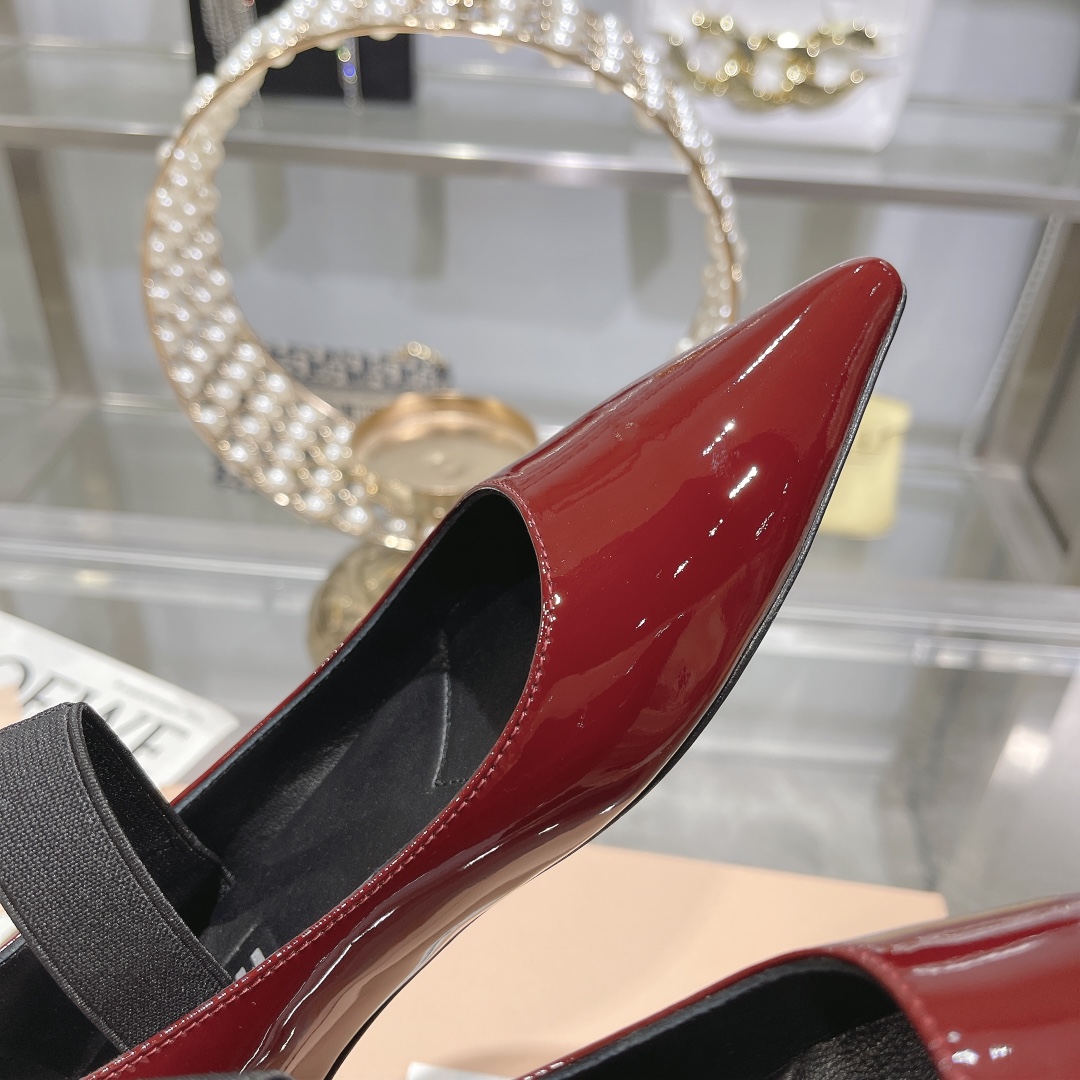 Miu Miu Burgundy Patent Leather Mary Jane Pumps - Image 7