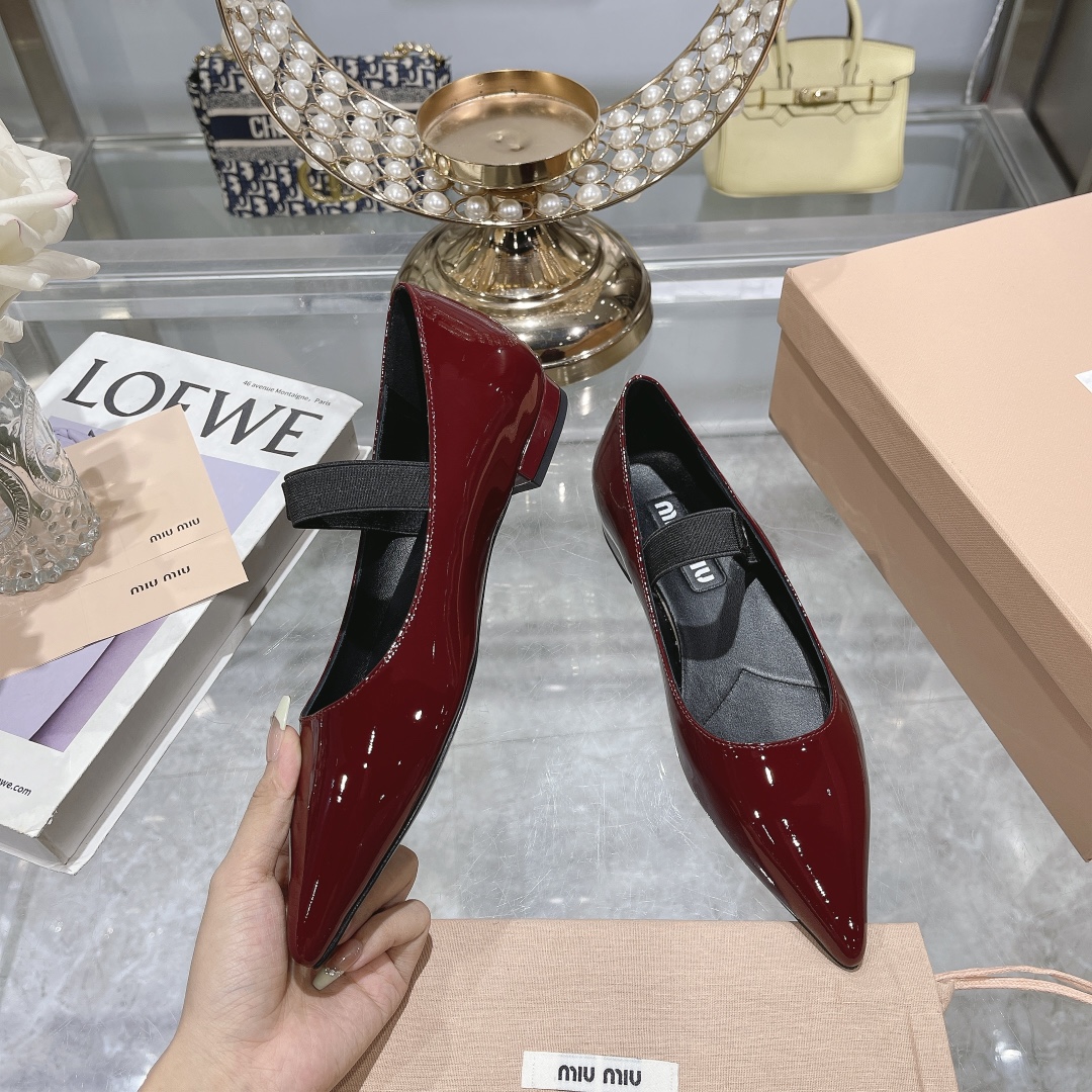 Miu Miu Burgundy Patent Leather Mary Jane Pumps - Image 3