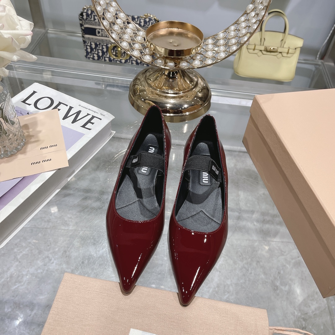 Miu Miu Burgundy Patent Leather Mary Jane Pumps - Image 2