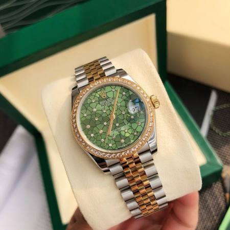 Rolex Oyster Perpetual Datejust Floral Dial Green