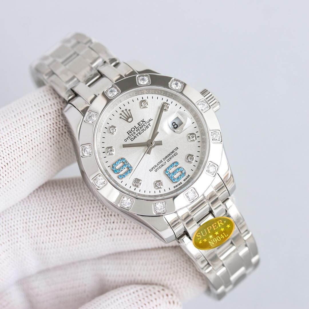 Rolex Oyster Perpetual Datejust 31mm – Silver Dial with Diamond Markers - Image 2