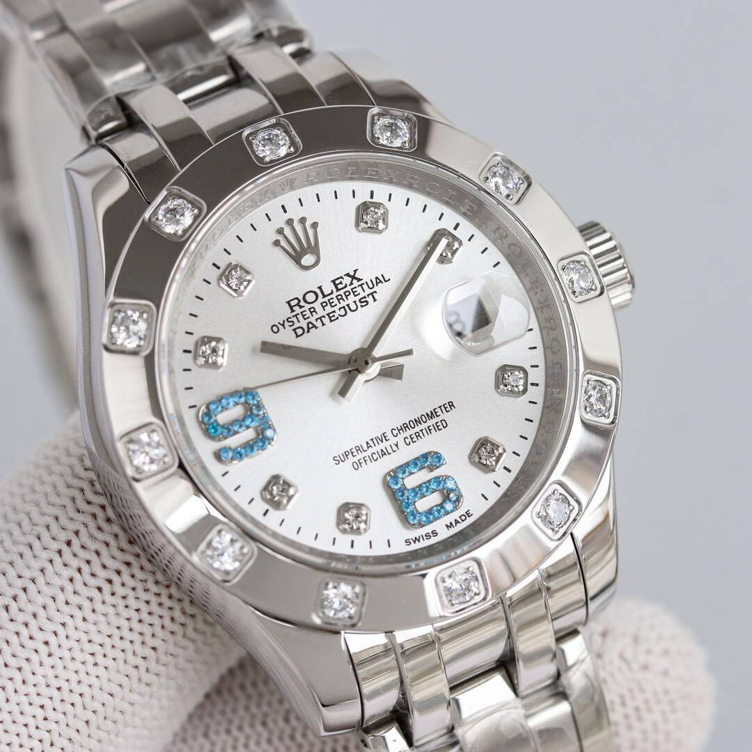 Rolex Oyster Perpetual Datejust 31mm – Silver Dial with Diamond Markers - Image 5