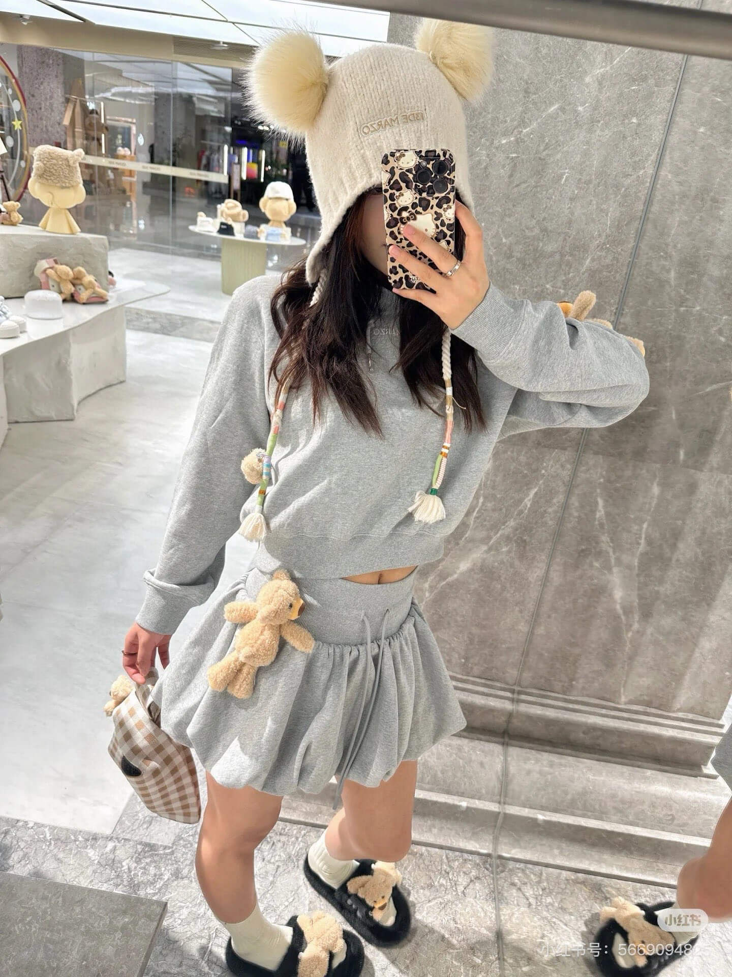 13DE MARZO Grey Doozoo Bud Skirt - Image 4