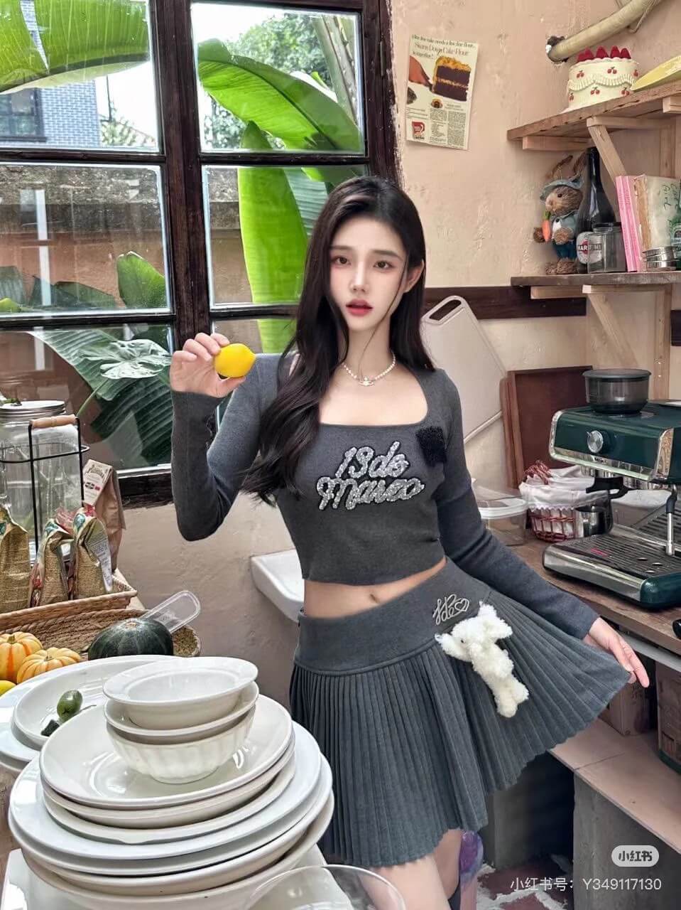 13DE MARZO Doozoo Grey Cassimere Skirt - Image 3