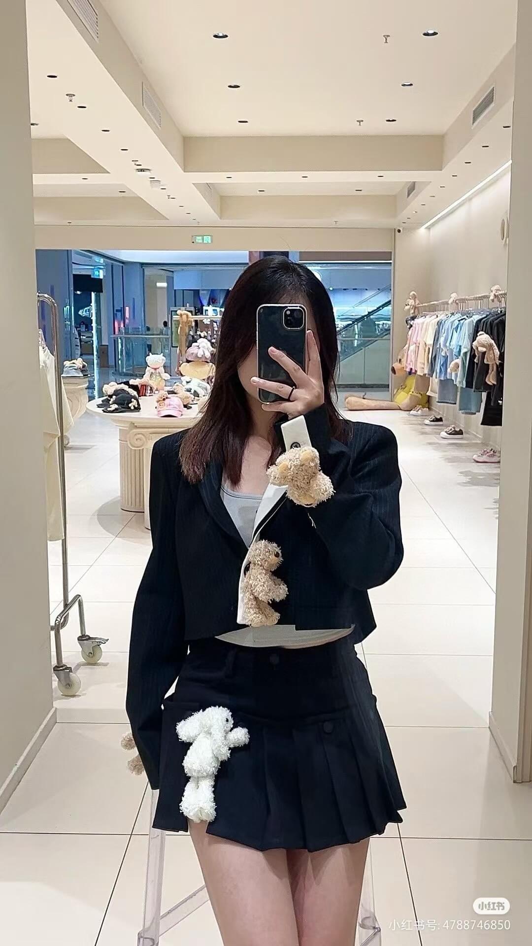 Black Doozoo Detachable Skirt-Shorts with Plush Charm - Image 8