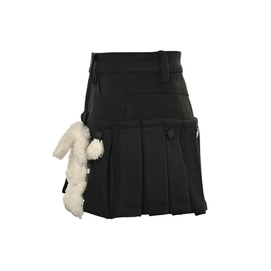 Black Doozoo Detachable Skirt-Shorts with Plush Charm - Image 19