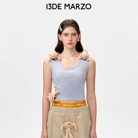 13DE MARZO Double Waist Paneled Khaki Cargo Pants