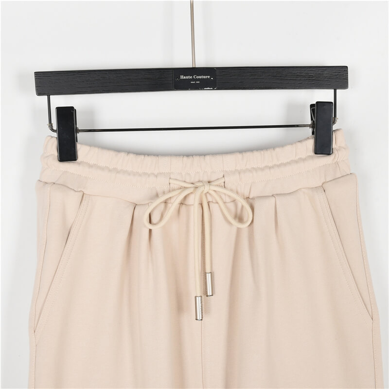 13DE MARZO Doozoo Hollow Heart Beige Sweatpants - Image 3