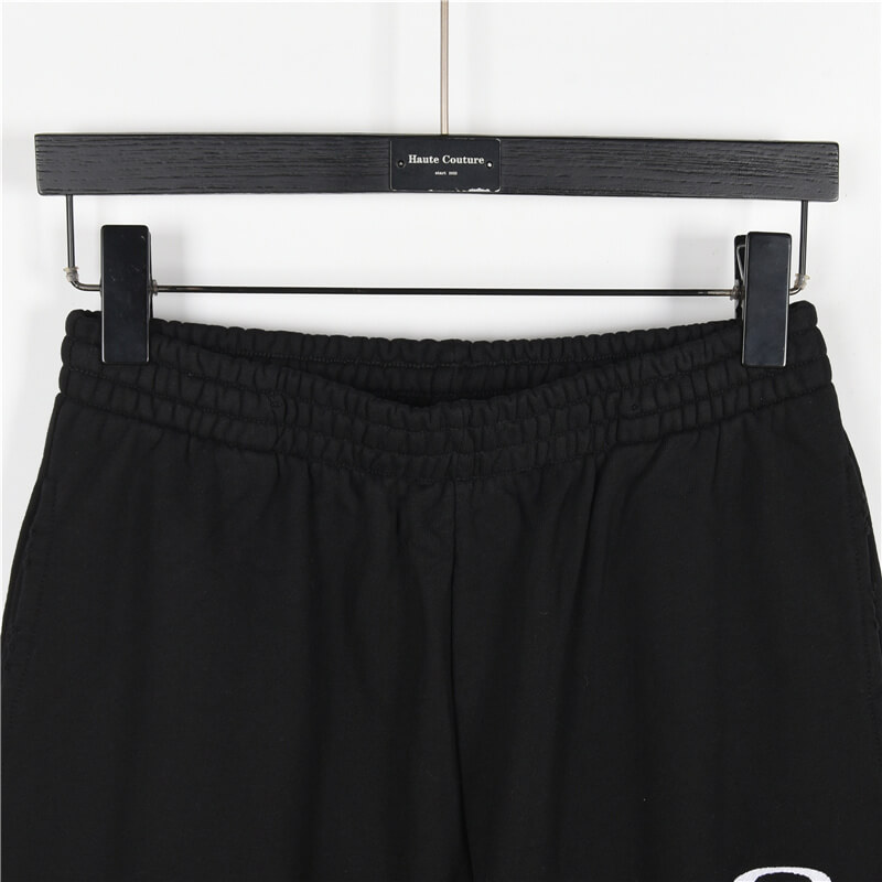 Balenciaga Distressed Cropped Black Sweatpants - Image 5