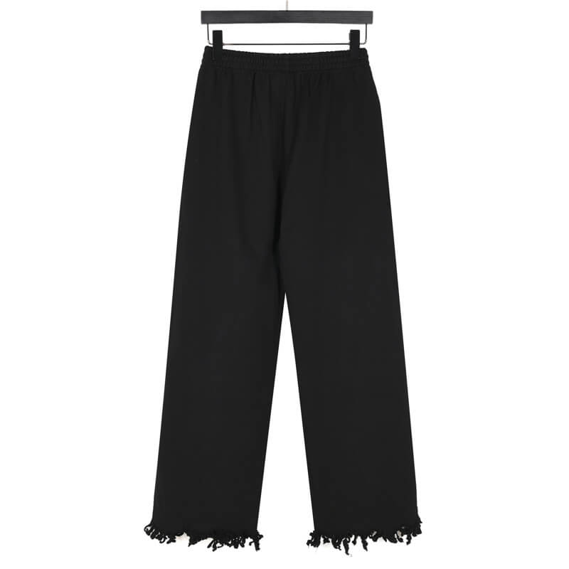 Balenciaga Distressed Cropped Black Sweatpants - Image 3
