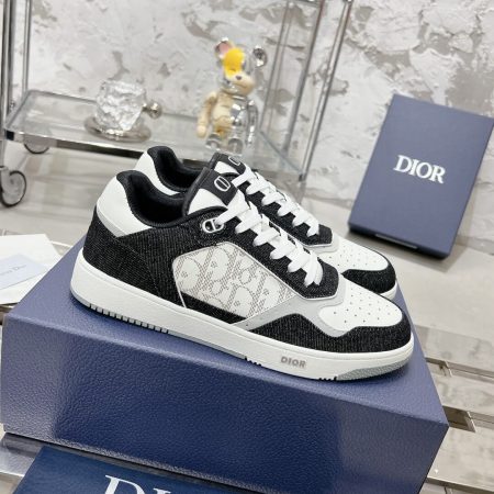 Christian Dior B27 Low-top Denim Black White Oblique Leather