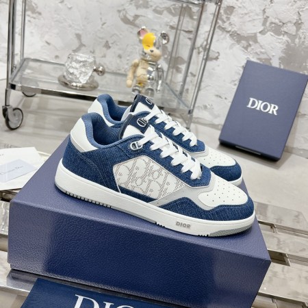 Christian Dior B27 Low-top Denim Blue White Leather