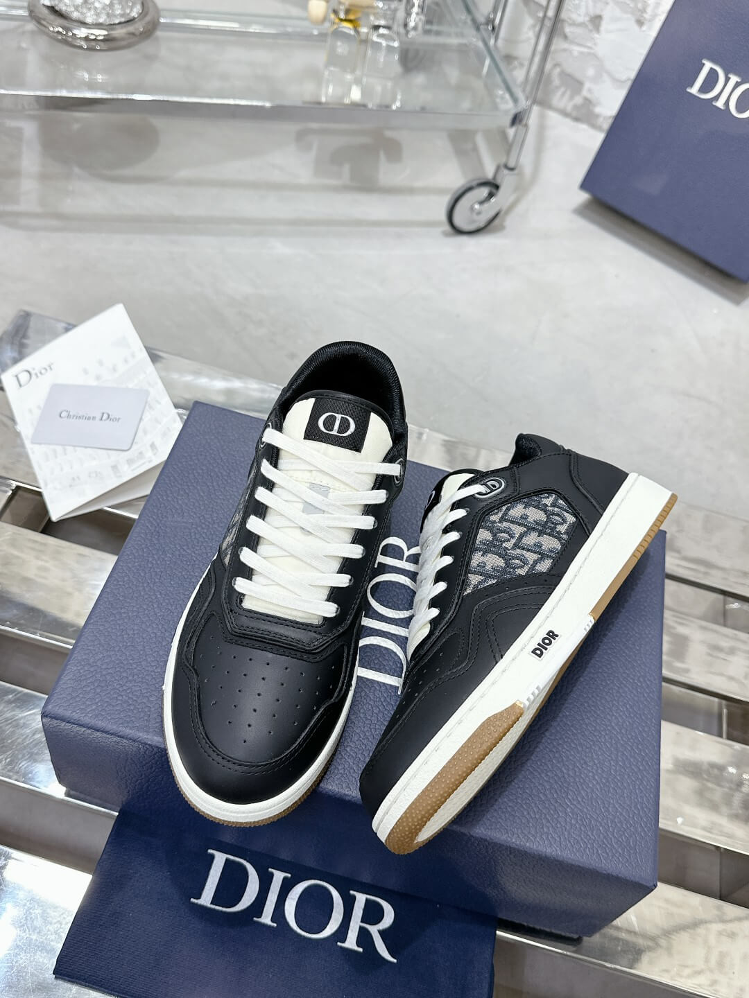 Christian Dior B27 Low-top Gum White / Black Leather - Image 5