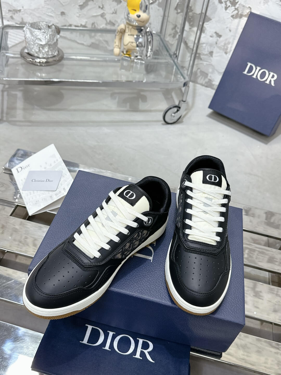 Christian Dior B27 Low-top Gum White / Black Leather - Image 6