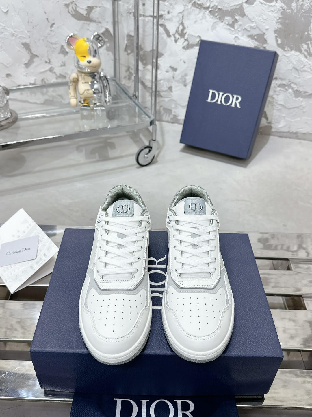 Christian Dior B27 Low-top White/Grey Leather - Image 3