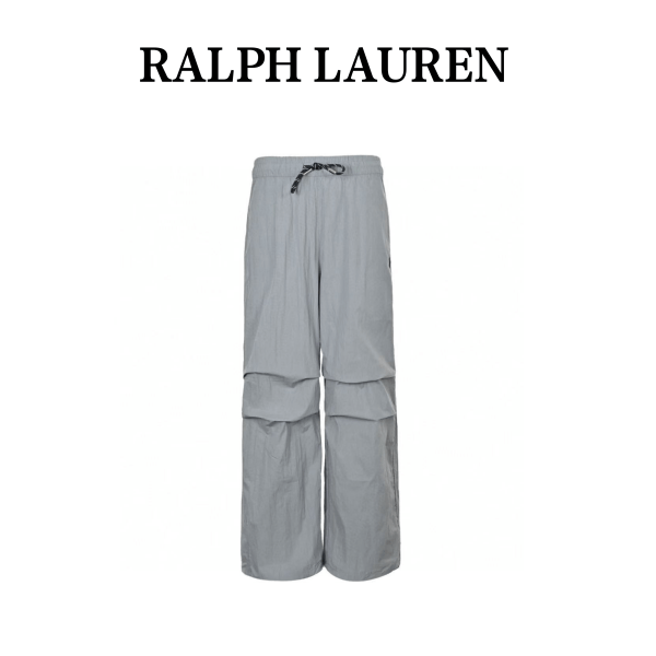 Ralph Lauren 24Fw Embroidered Logo  Grey Nylon Trousers