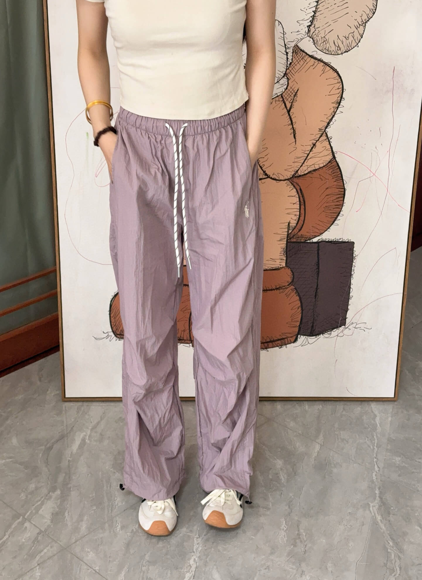 Ralph Lauren 24Fw Embroidered Logo Nylon Trousers - Image 13