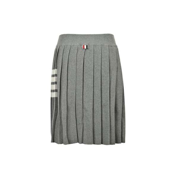 Thom Browne 4-Bar Gray Pleated Mini Skirt