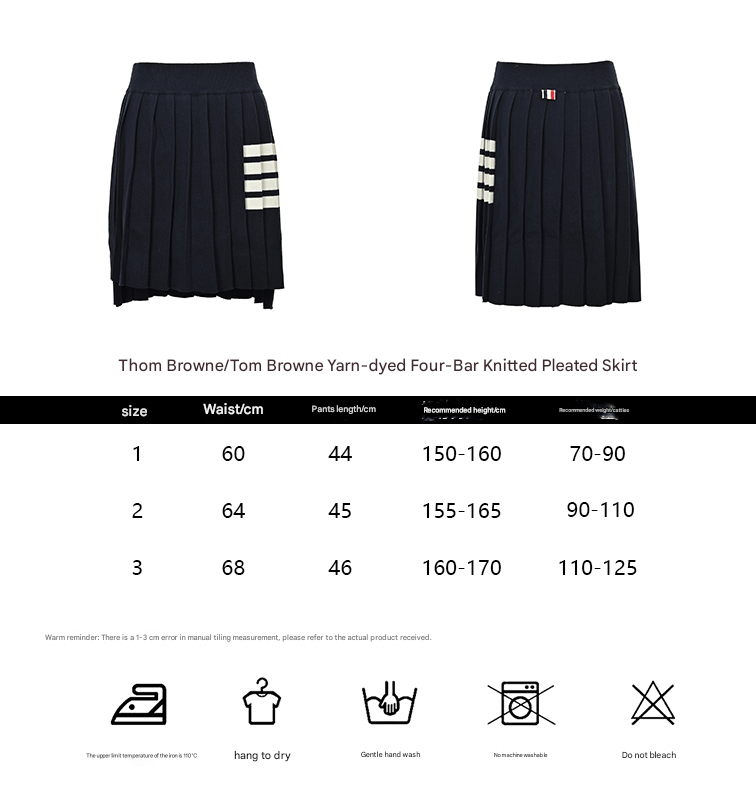 Thom Browne 4-Bar Navy Pleated Mini Skirt - Image 2